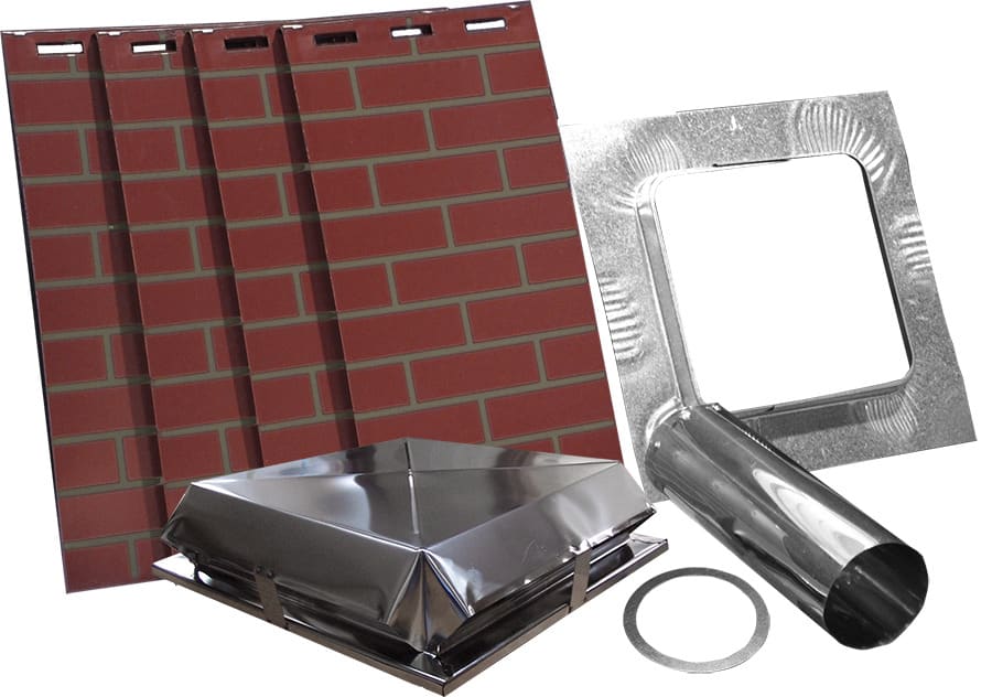 AirJet Chimney Housing Kit Tan Brick 17" x 17" x 3'