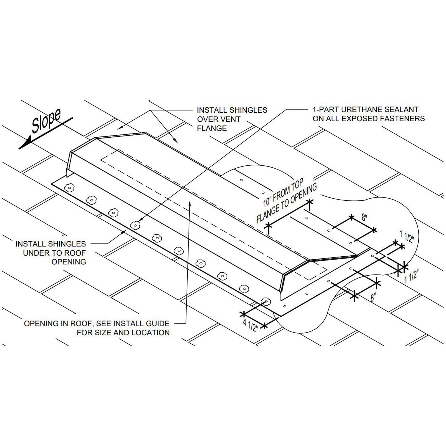 Millennium Galvalume Off Ridge Vent with Baffle White 4' 26 GA