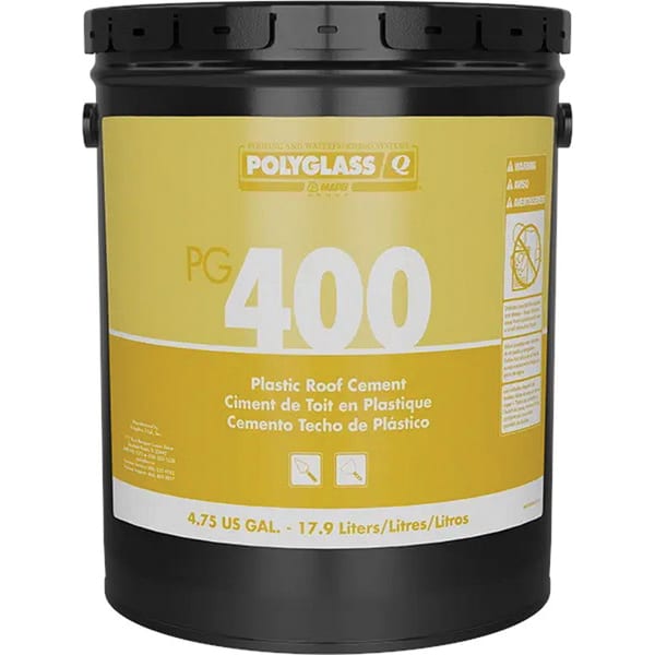 Polyglass PG 400 Plastic Roof Cement Black 4-3/4 gal