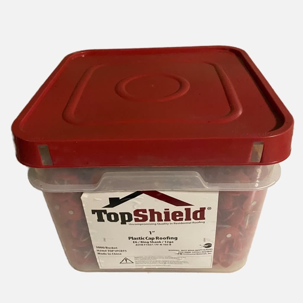 TopShield Plastic Cap Roofing Nails 1" 3M/Bucket