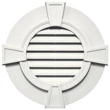 TopShield Round Designer Gable Vent 123 White 30" with Keystones