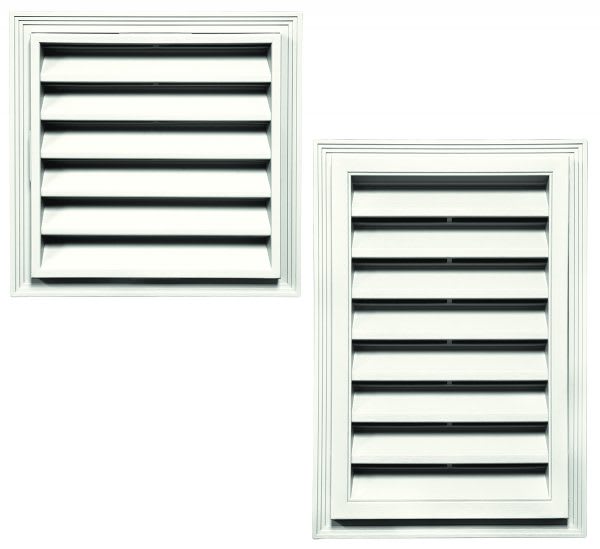 TopShield Vinyl Square Gable Vent 001 White