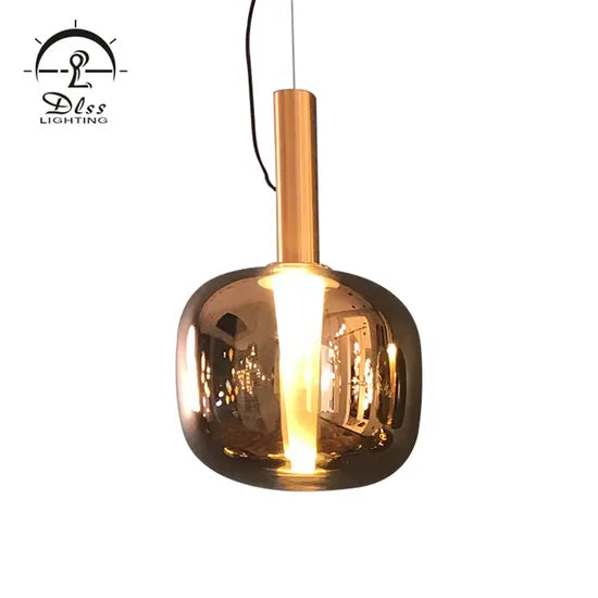 DLSS Lighting Pumpkin Golden Glass LED Floor Lamp