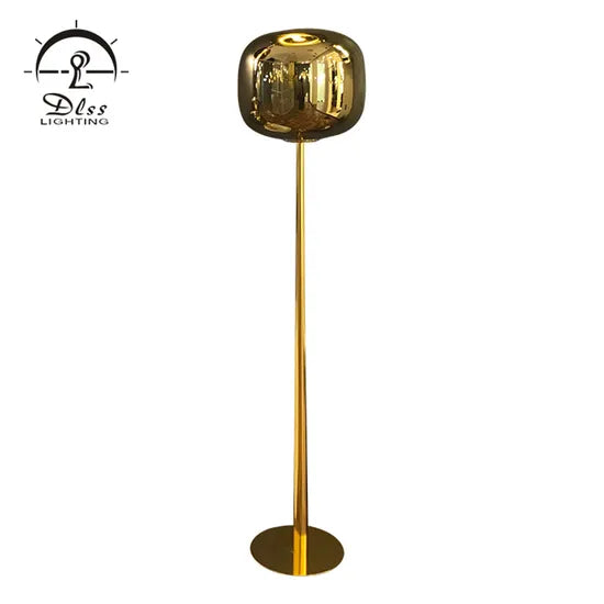 DLSS Lighting Pumpkin Golden Glass LED Floor Lamp