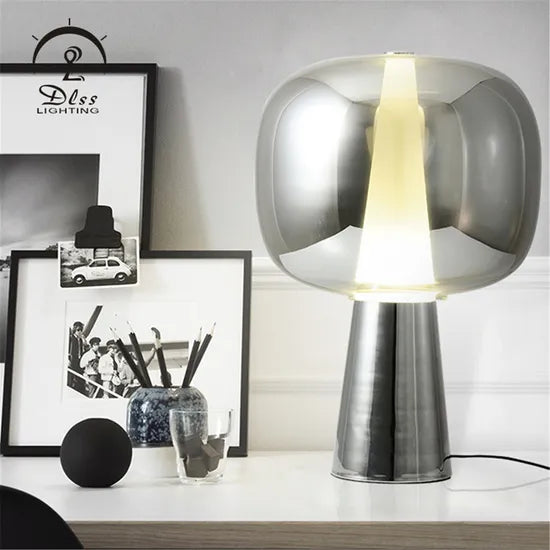 DLSS Lighting Pumpkin Golden Glass LED Floor Lamp