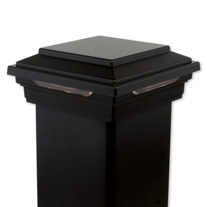 Trex 4-in x 4-in Deck Lighting Charcoal Black Wired LED Composite Deck Post Cap