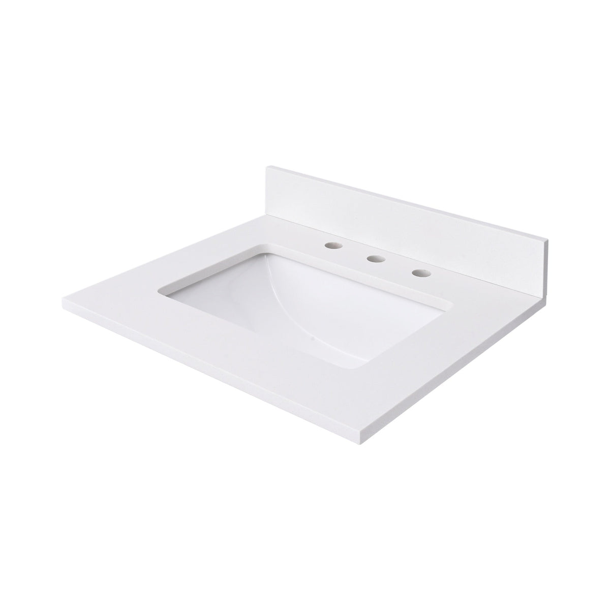 Avanity 25-in Everest White Quartz Bathroom Vanity Top with Rectangular Sink and 4-in Backsplash