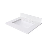 Avanity 25-in Everest White Quartz Bathroom Vanity Top with Rectangular Sink and 4-in Backsplash