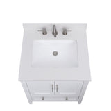 Avanity 25-in Everest White Quartz Bathroom Vanity Top with Rectangular Sink and 4-in Backsplash