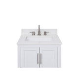Avanity 25-in Everest White Quartz Bathroom Vanity Top with Rectangular Sink and 4-in Backsplash