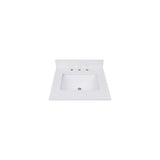 Avanity 25-in Everest White Quartz Bathroom Vanity Top with Rectangular Sink and 4-in Backsplash