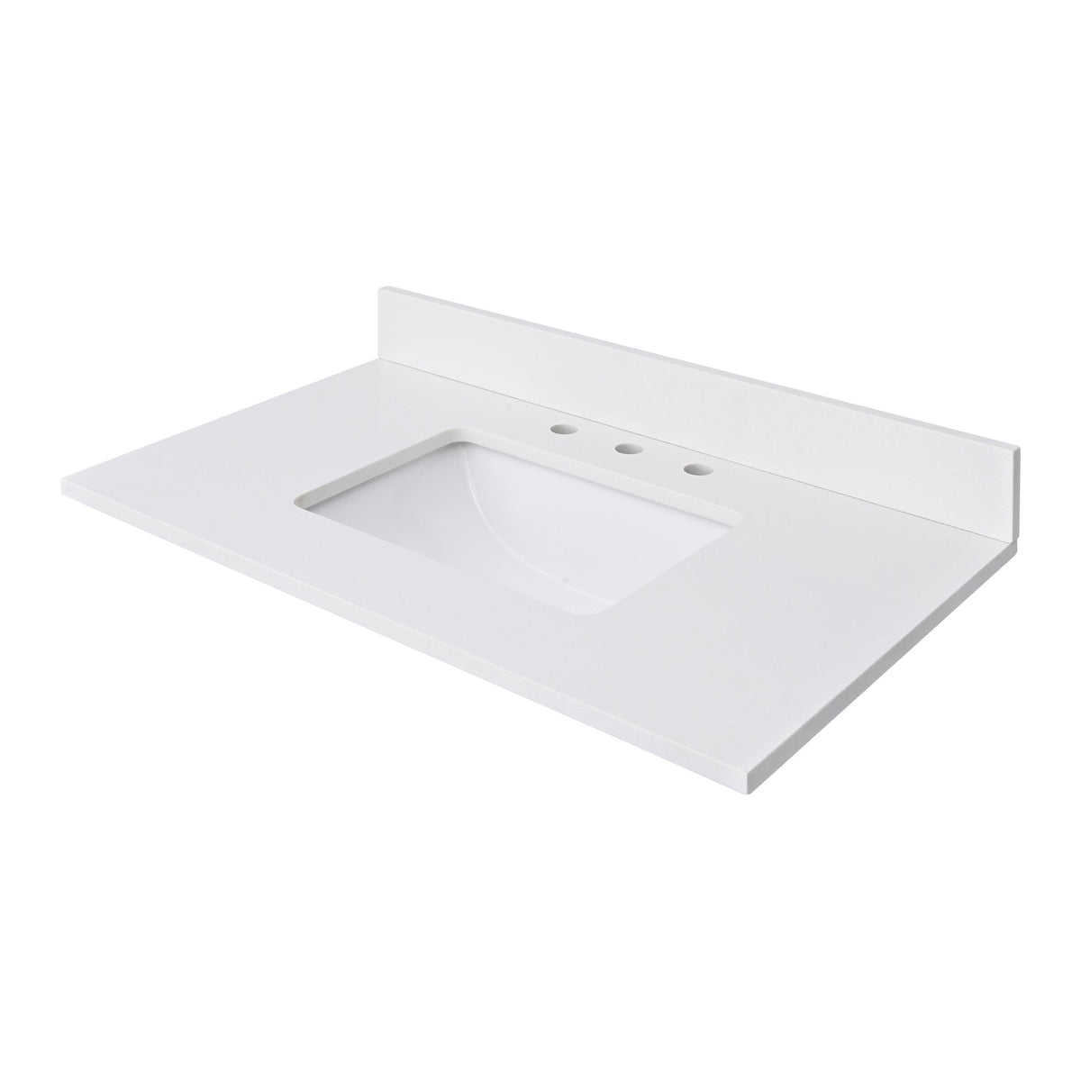 Avanity 25-in Everest White Quartz Bathroom Vanity Top with Rectangular Sink and 4-in Backsplash