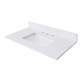 Avanity Everest White 49-in Quartz Bathroom Vanity Top with Rectangular Undermount Sink and 4-in Backsplash