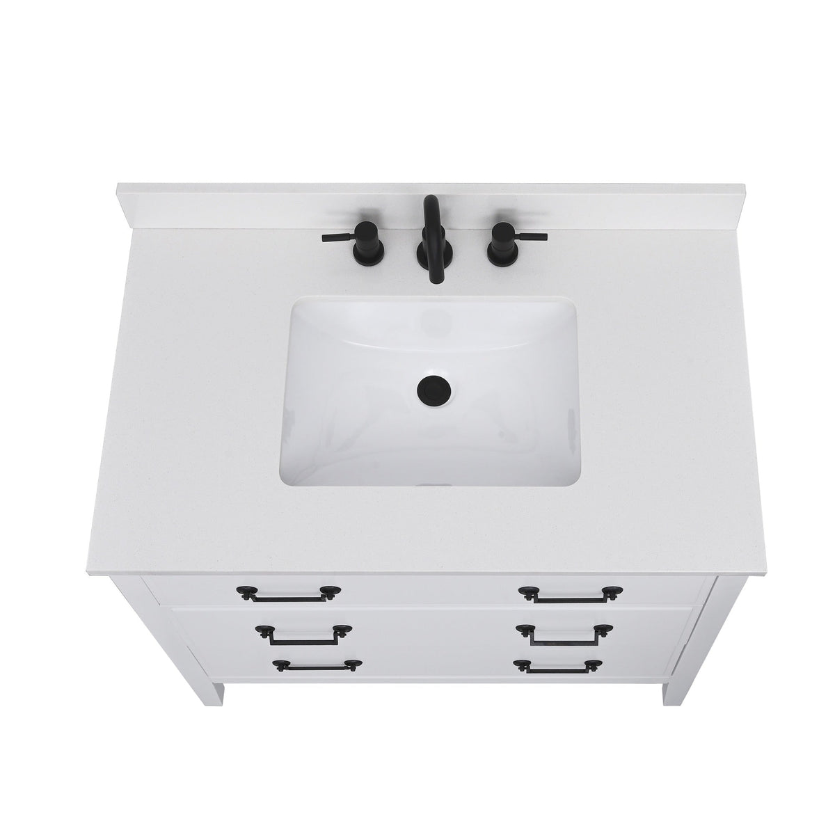 Avanity 25-in Everest White Quartz Bathroom Vanity Top with Rectangular Sink and 4-in Backsplash