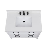 Avanity 25-in Everest White Quartz Bathroom Vanity Top with Rectangular Sink and 4-in Backsplash