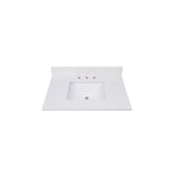 Avanity 25-in Everest White Quartz Bathroom Vanity Top with Rectangular Sink and 4-in Backsplash