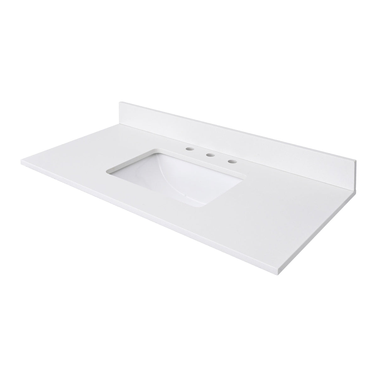 Avanity Everest White 49-in Quartz Bathroom Vanity Top with Rectangular Undermount Sink and 4-in Backsplash