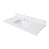 Avanity Everest White 49-in Quartz Bathroom Vanity Top with Rectangular Undermount Sink and 4-in Backsplash