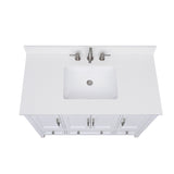 Avanity Everest White 49-in Quartz Bathroom Vanity Top with Rectangular Undermount Sink and 4-in Backsplash