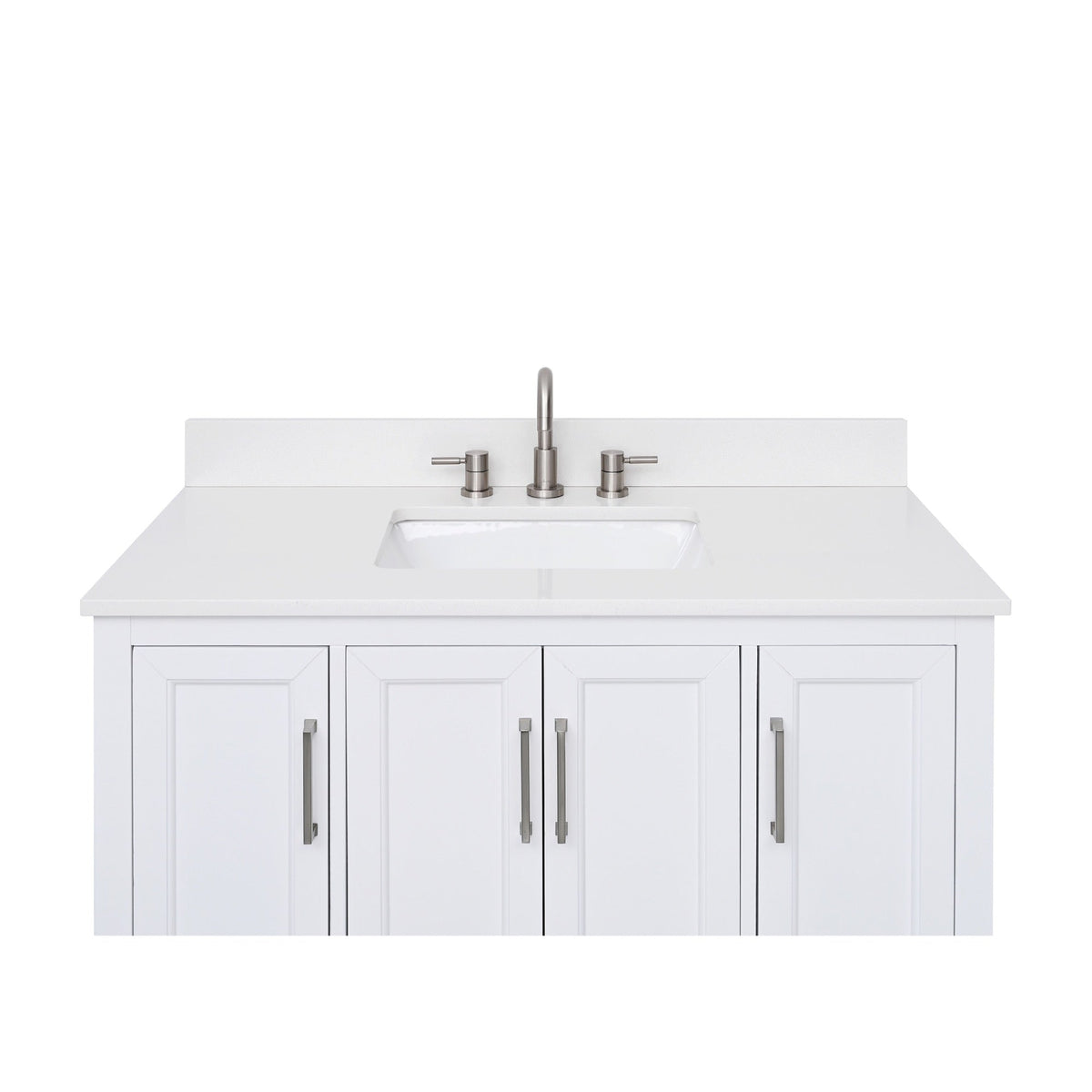Avanity Everest White 49-in Quartz Bathroom Vanity Top with Rectangular Undermount Sink and 4-in Backsplash