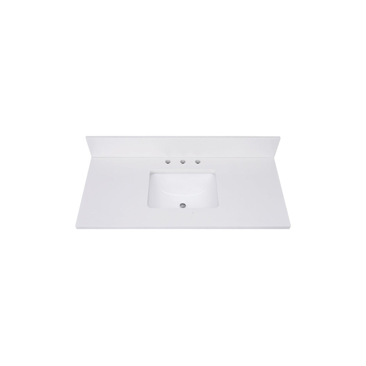Avanity Everest White 49-in Quartz Bathroom Vanity Top with Rectangular Undermount Sink and 4-in Backsplash