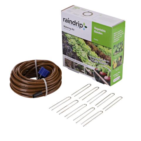 Raindrip Watering Kit for Vegetable Gardens, 50 ft Dripline, R567DT