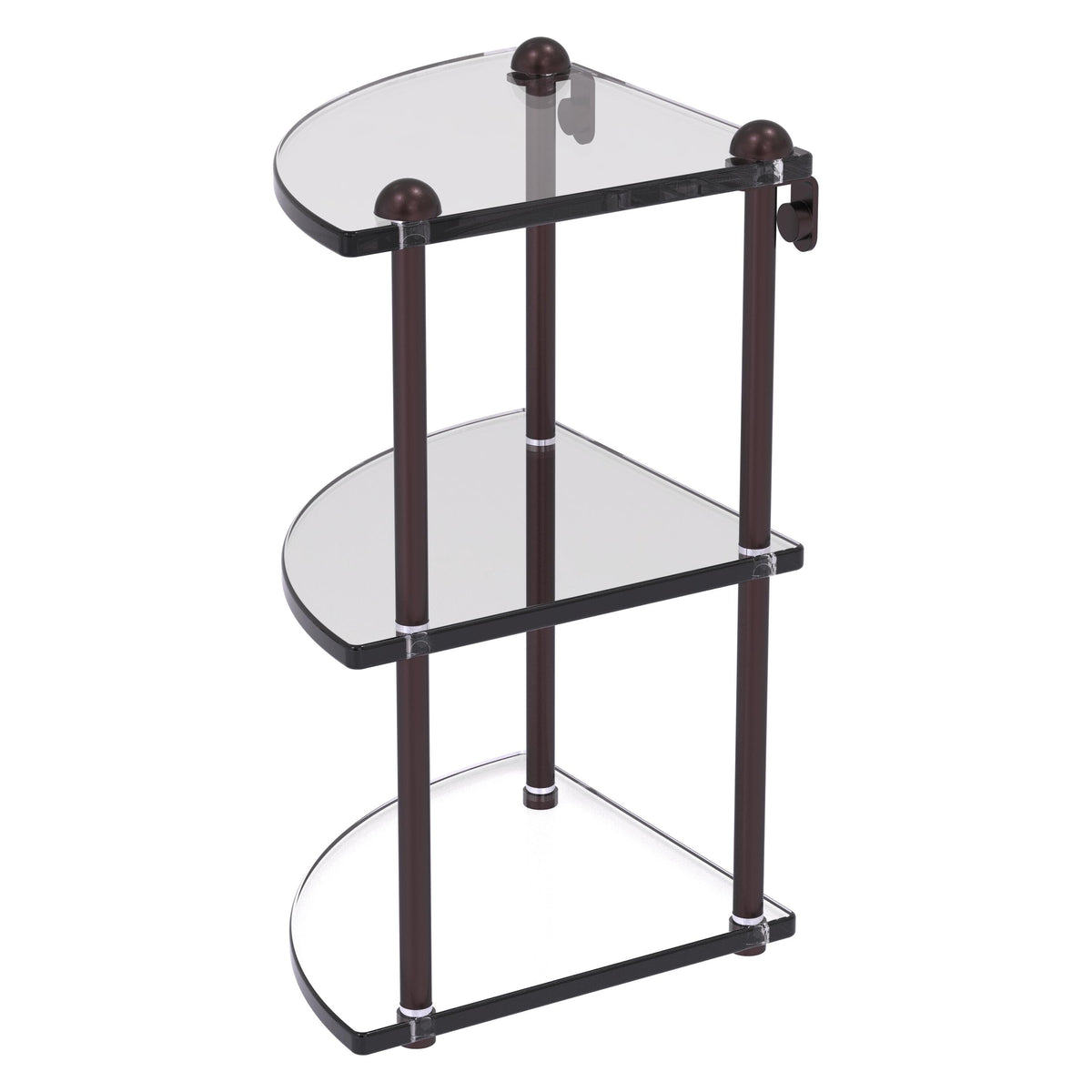 Allied Brass Satin Chrome 3-Tier Brass Wall Mount Bathroom Shelf