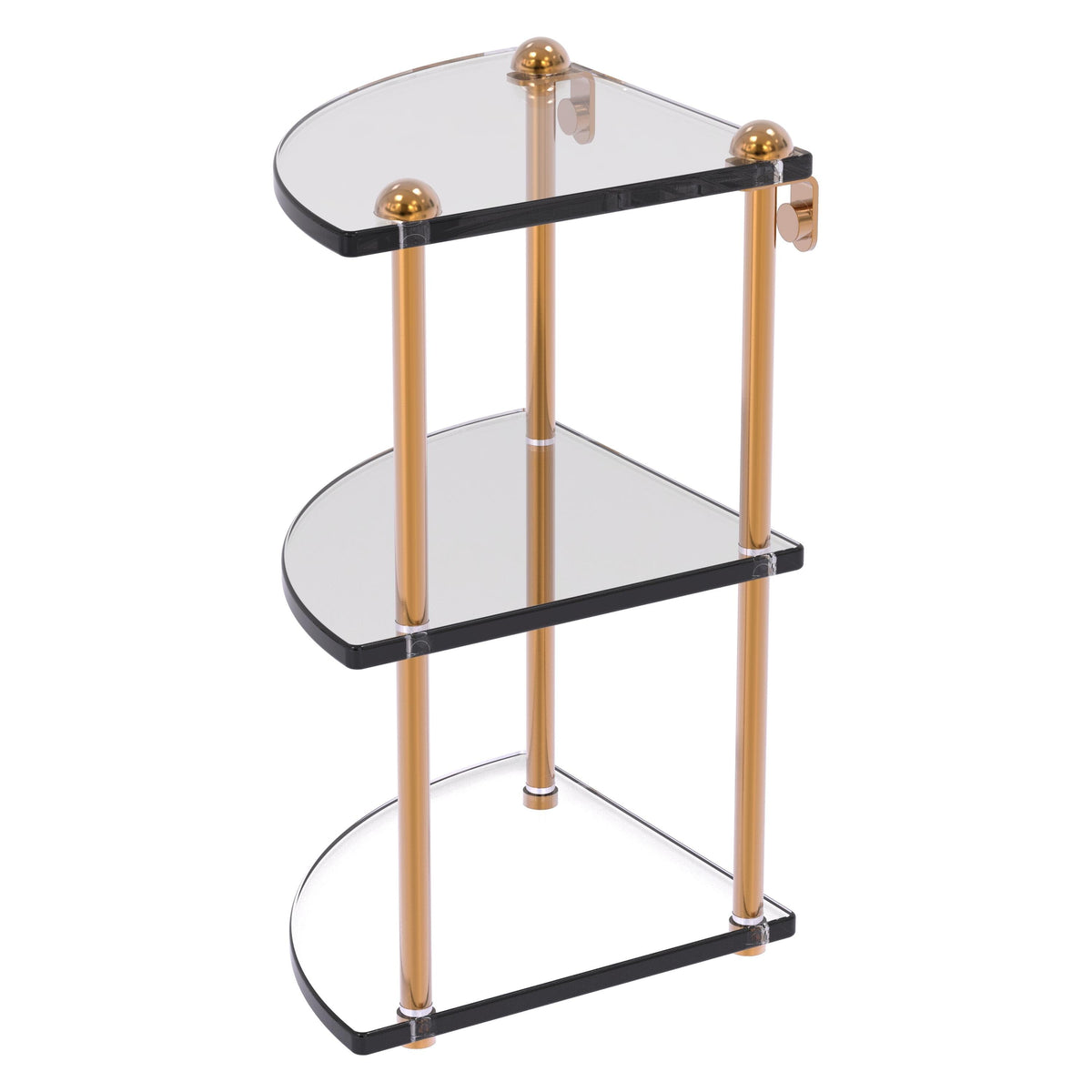 Allied Brass Satin Chrome 3-Tier Brass Wall Mount Bathroom Shelf