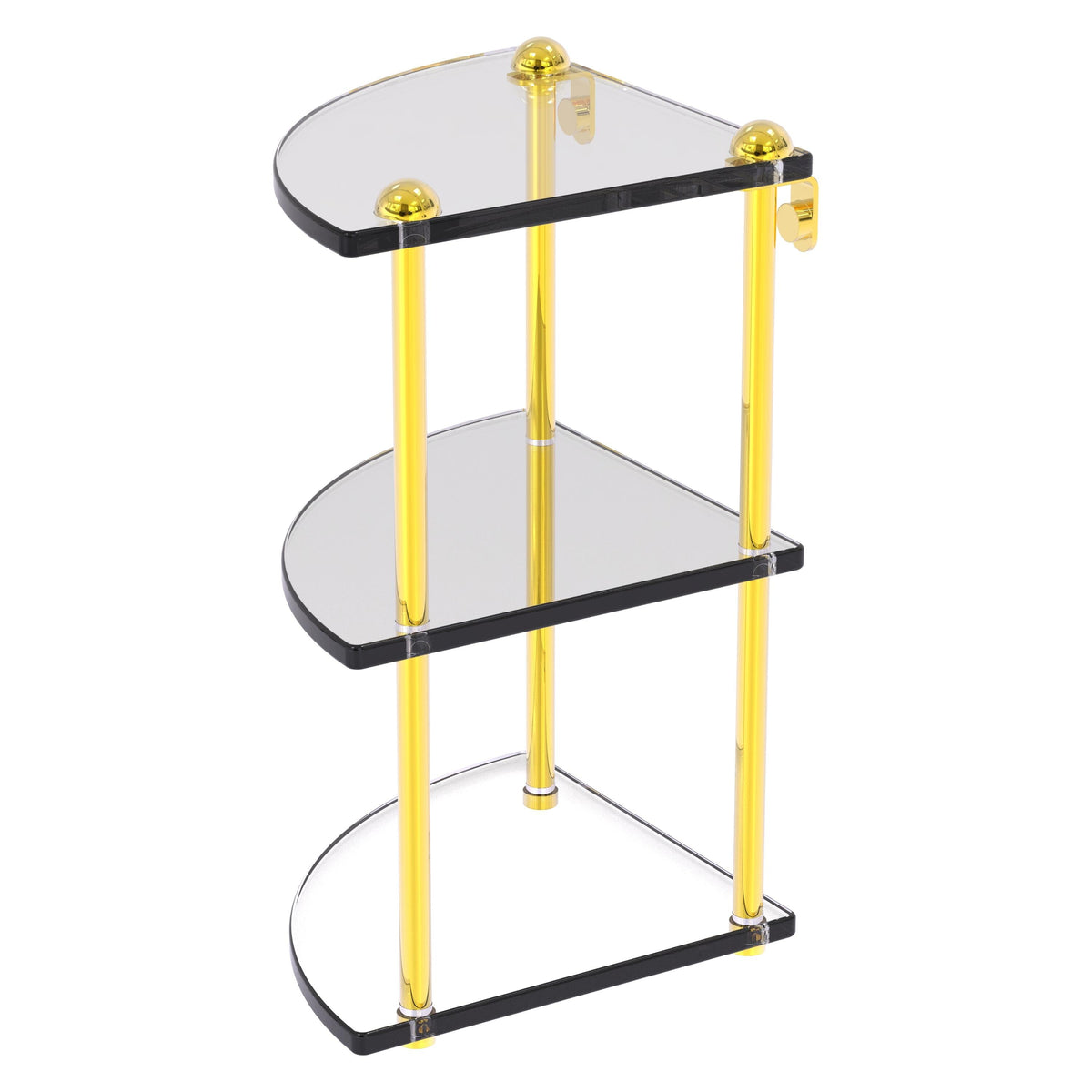 Allied Brass Satin Chrome 3-Tier Brass Wall Mount Bathroom Shelf