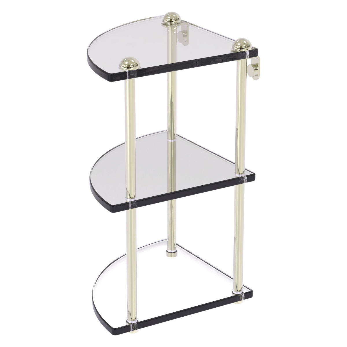 Allied Brass Satin Chrome 3-Tier Brass Wall Mount Bathroom Shelf