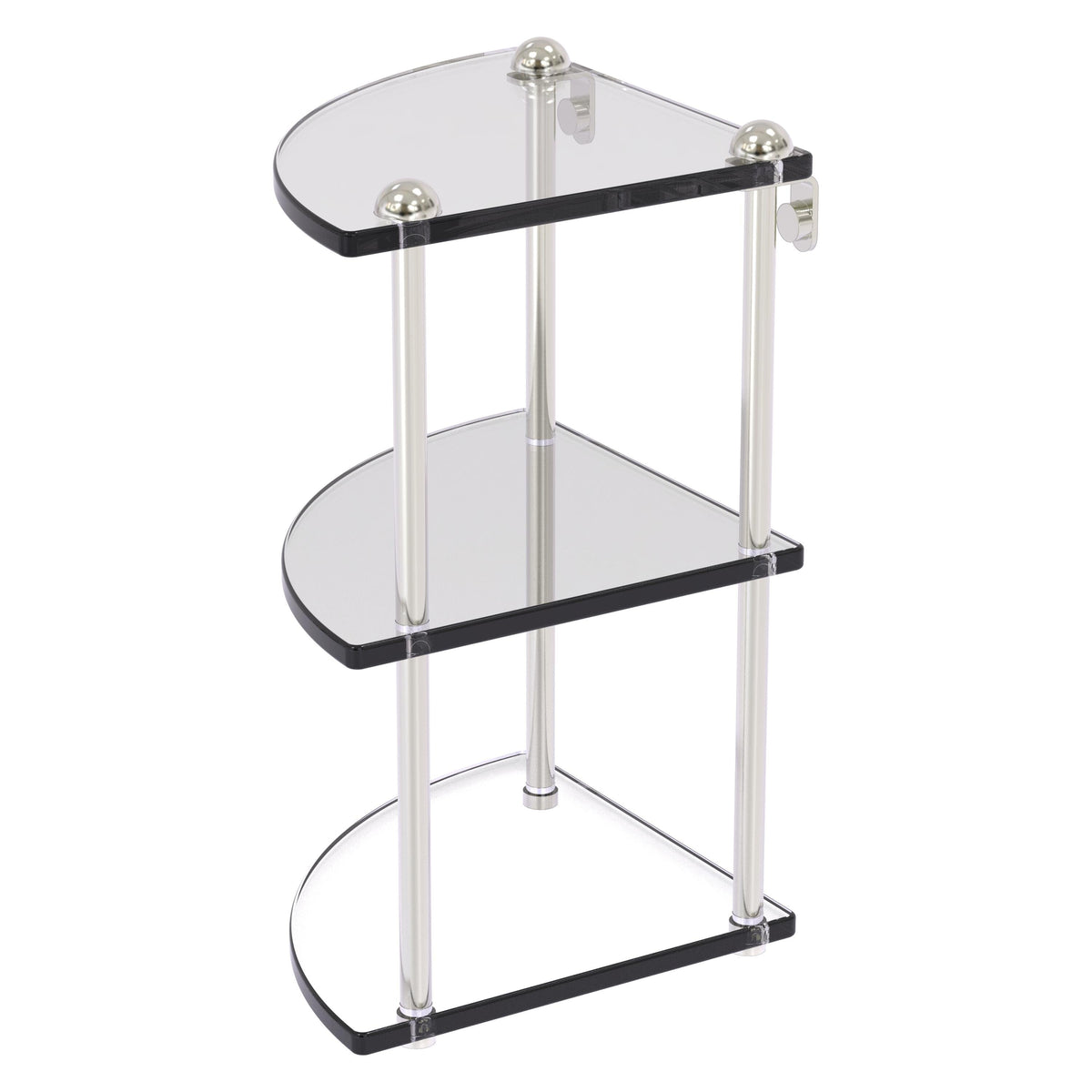 Allied Brass Satin Chrome 3-Tier Brass Wall Mount Bathroom Shelf
