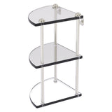 Allied Brass Satin Chrome 3-Tier Brass Wall Mount Bathroom Shelf