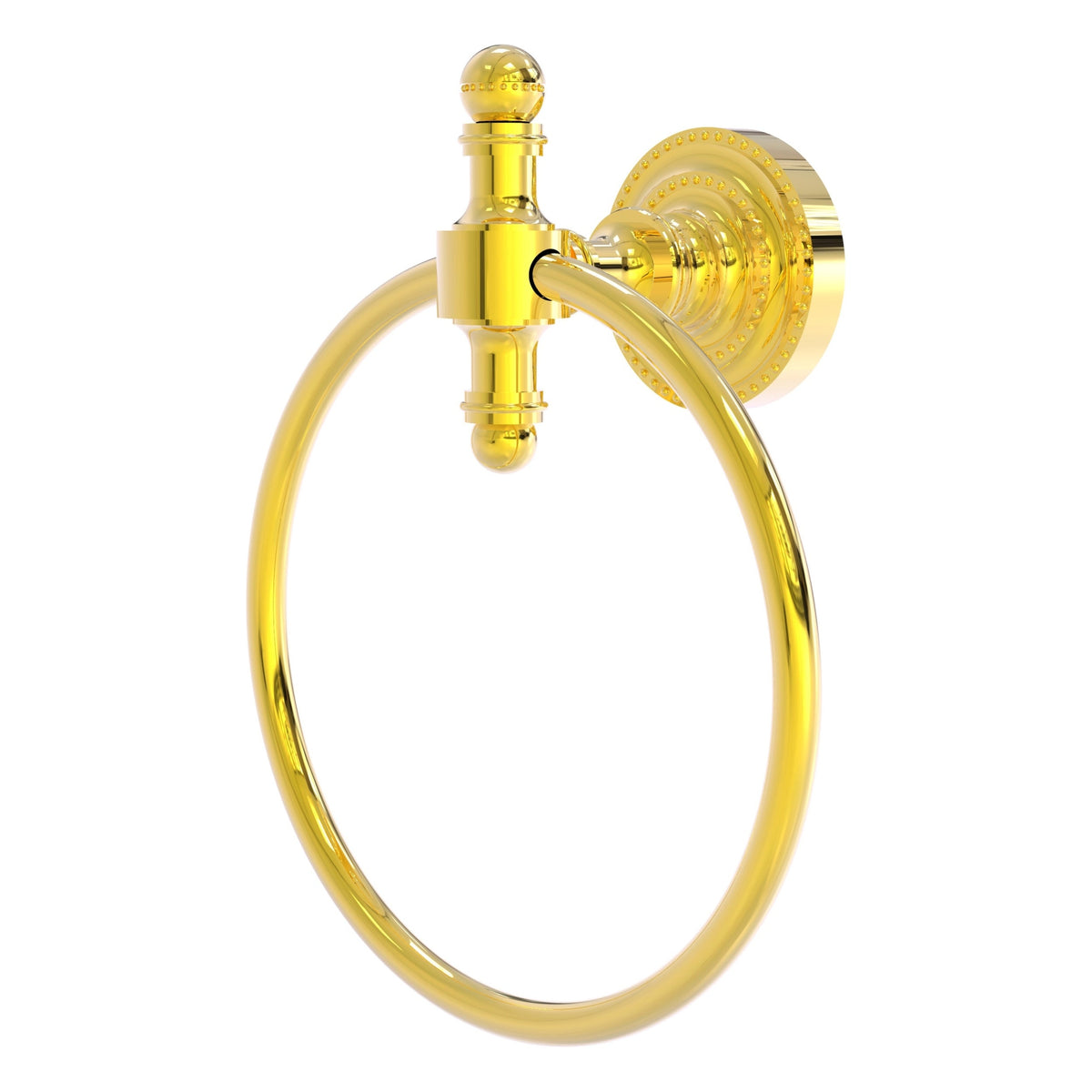Allied Brass Retro Dot Polished Brass Wall Mount Towel Ring