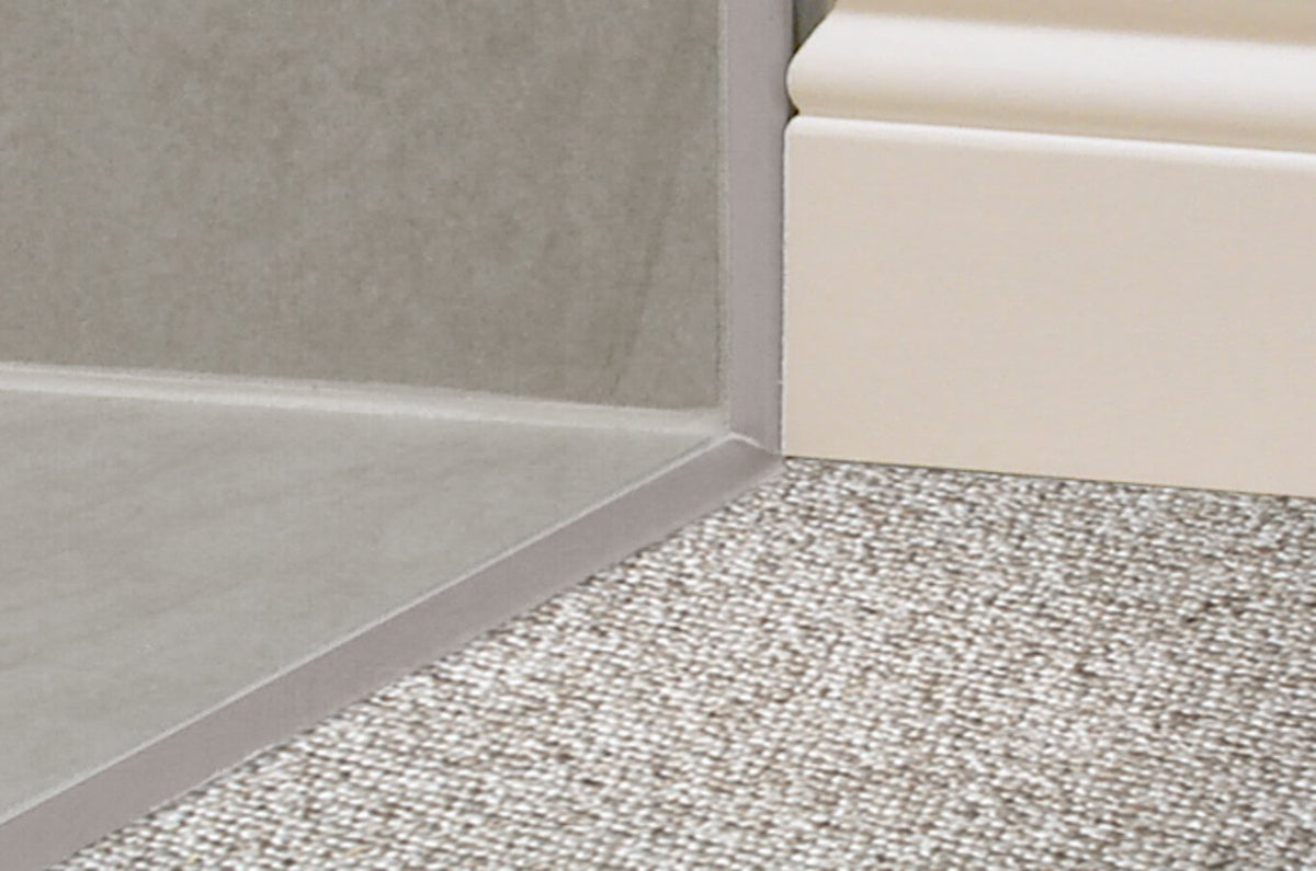 Schluter Systems RENO-TK 0.375-in W x 98.5-in L Satin Anodized Aluminum Reducer Tile Edge Trim