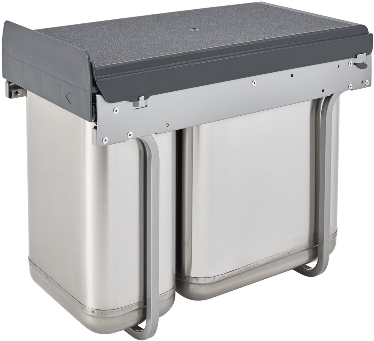 Rev-A-Shelf 8-785-30-2SS Stainless Steel Pull-Out Under-Sink Waste Containers, 10.25"W x 18.75"D x 15.19"H