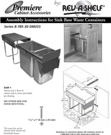 Rev-A-Shelf 8-785-30-2SS Stainless Steel Pull-Out Under-Sink Waste Containers, 10.25"W x 18.75"D x 15.19"H