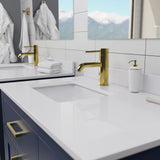 Wyndham Collection Beckett 36" Single Sink Bathroom Vanity in Dark Blue with Cultured Marble Top