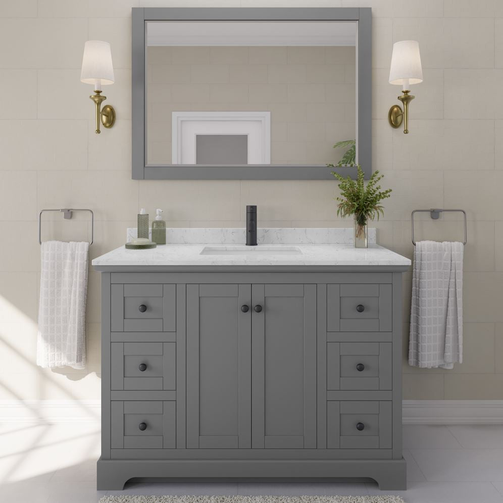 Wyndham Collection Avery 47.25-in Dark Gray Bathroom Vanity Cabinet