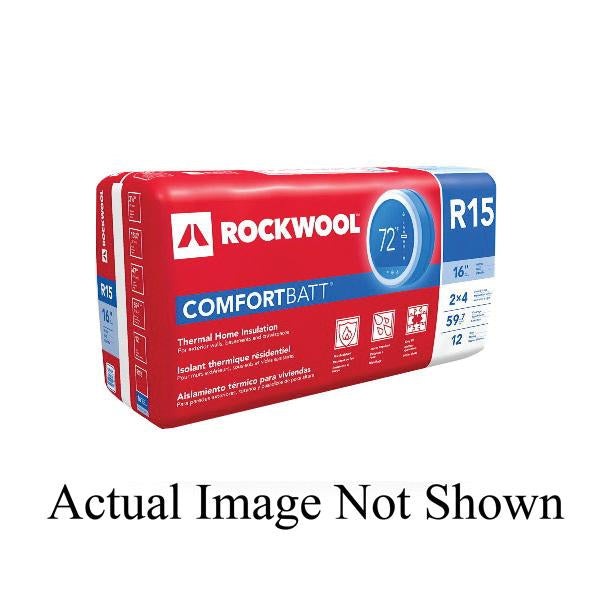 ROCKWOOL Comfortbatt R-24 Unfaced Mineral Wool Batt Insulation, 6 in x 16-1/4 in x 48 in, 43.33 sq-ft