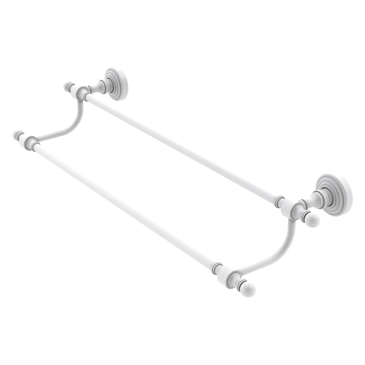 Allied Brass Retro Wave 36-in Double Matte White Wall Mount Double Towel Bar