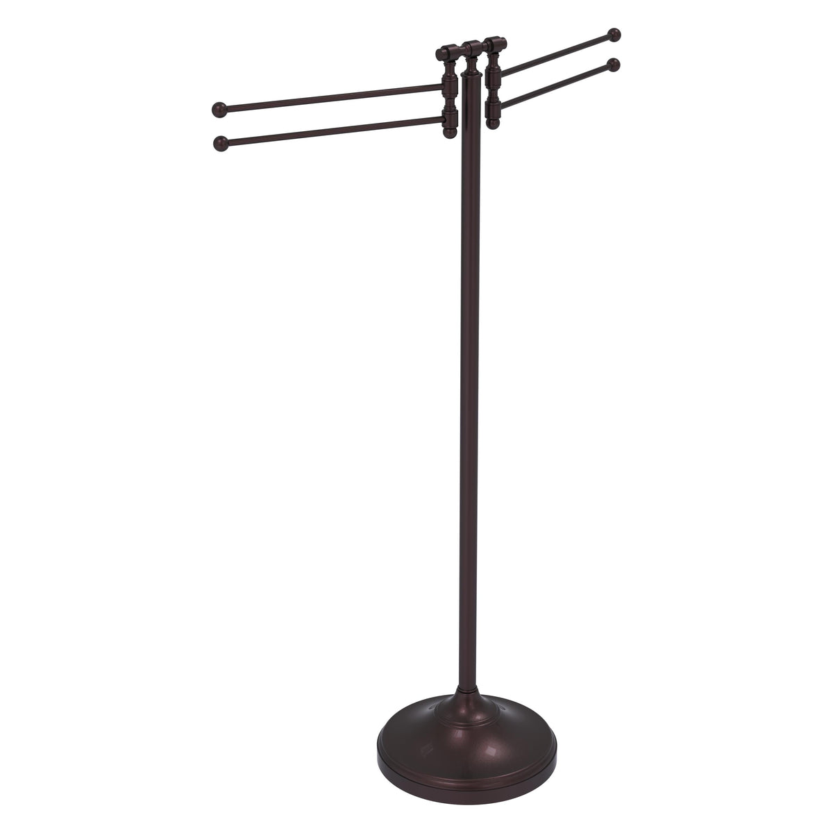 Allied Brass Towel Stand with 4 Pivoting Swing Arms in Satin Nickel