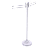 Allied Brass Towel Stand with 4 Pivoting Swing Arms in Matte White