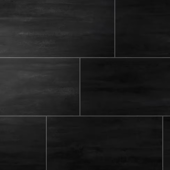 Ray Black 12" x 24" Porcelain Floor & Wall Tile, Concrete-Look, 15.5 sq ft Case