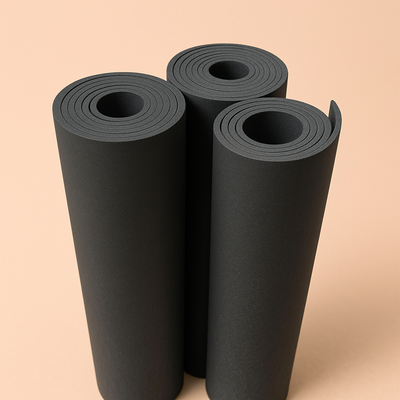 "Recycled Flooring" 1/4 in. x 4 ft. x 4 ft. - Black Rubber Mats