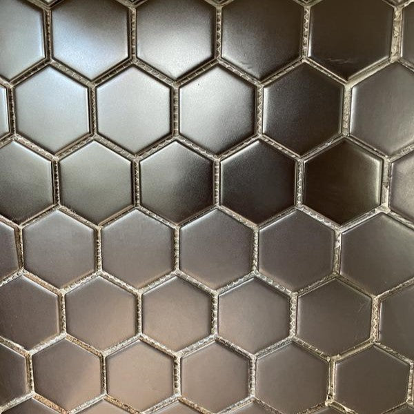 Retro Black Hexagon 11.63 in. x 12.75 in. Matte Porcelain Floor and Wall Tile (14.4 sq. ft./Case)