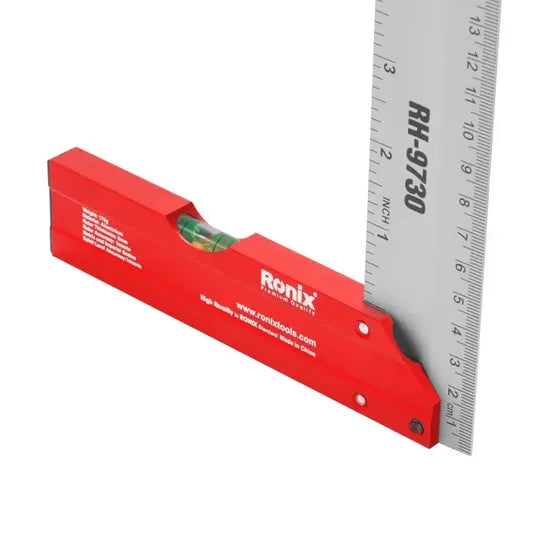 Ronix Rh-9730 Angle Square 30cm 90 Degree Measuring Metric and Imperial Scales Tools L Shape Aluminium Try Square Rule