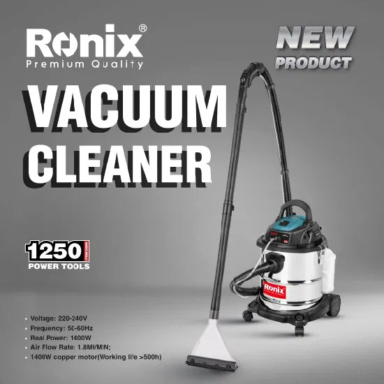 Ronix 1250 Vacuum Cleaner 1400W Carpet Vacuum Cleaner Blow Heavy Duty Powertools Multifunctional Car Using Wet & Dry Vacuum Cleaner