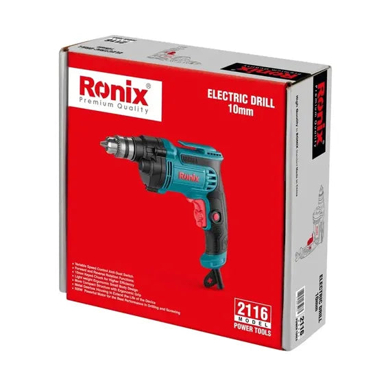 Ronix 2116 Electric Drill 10mm Keyed 420W Chuck Low Speed Drill Variable Drill Power Tools Industrial Electric Drill for Punching