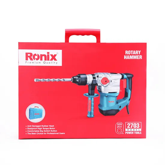 Ronix 2703 32mm SDS-Plus 4250bpm Rotary Hammer Drill Heavy Duty Safety Clutch 3 Functionswith Rotary Hammer