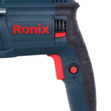 Ronix 2724 Rotary Hammer Drill Safety Clutch Vibration Control Including Chisels and Drill Bits with Case Rotary Hammer Kit